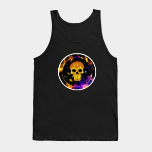 Skeleton Skull in Space Tank Top